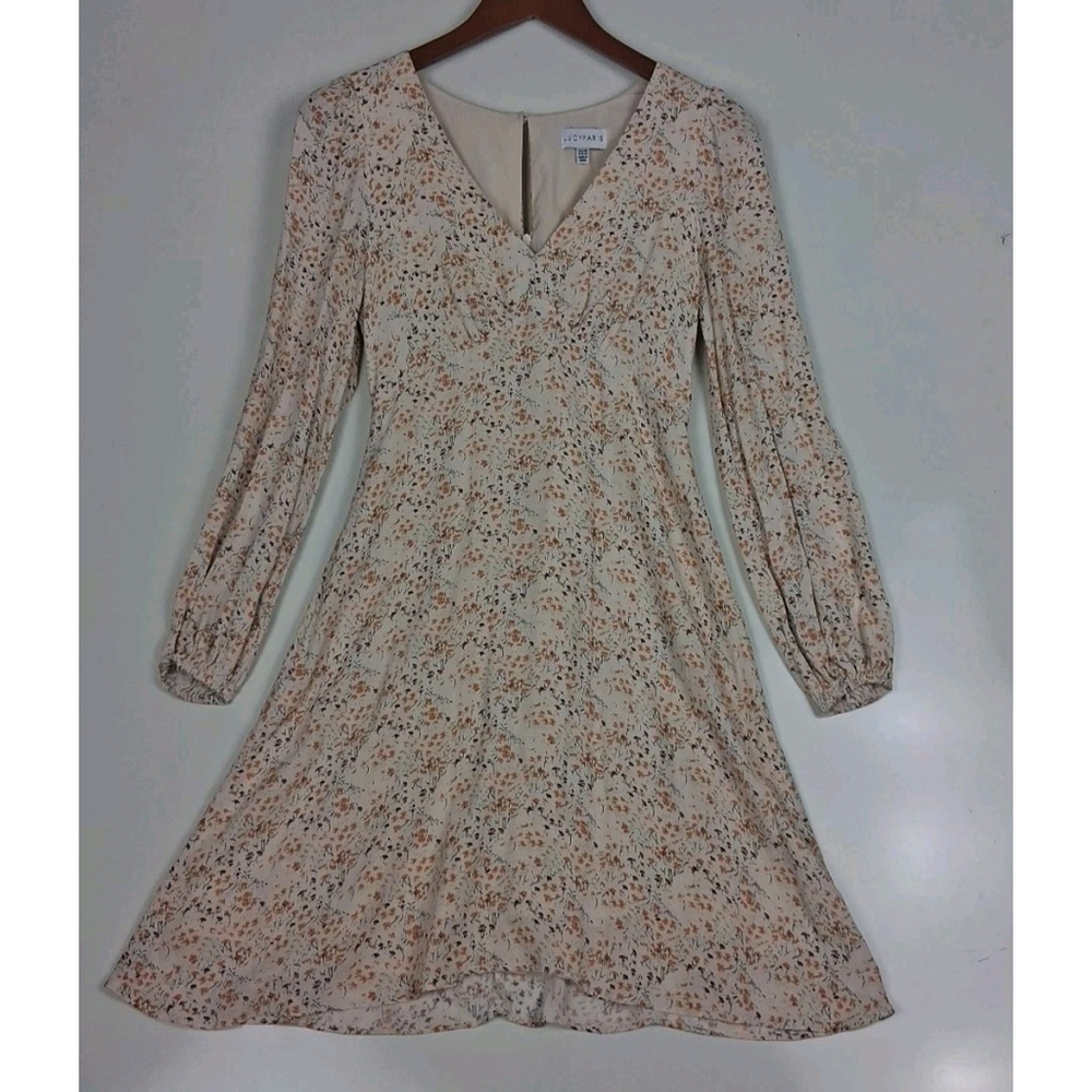 Lucy Paris XS Dress Whimsy Flowy Boho Balloon Longsleeve Cottagecore Floral
